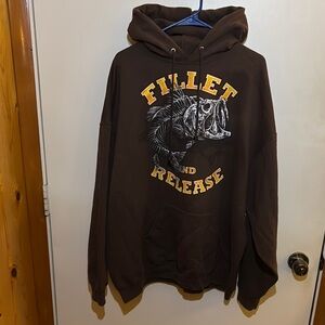 Jerzees Brown Hoodie with Graphic Design